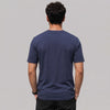 Navy Plain 4 Way Stretch Cotton Tshirt