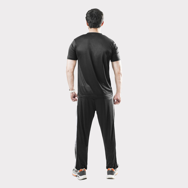 Front Stripes Black Tracksuit