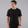 Black Ribbed Crew Neck T shirt