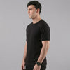 Black Ribbed Crew Neck T shirt