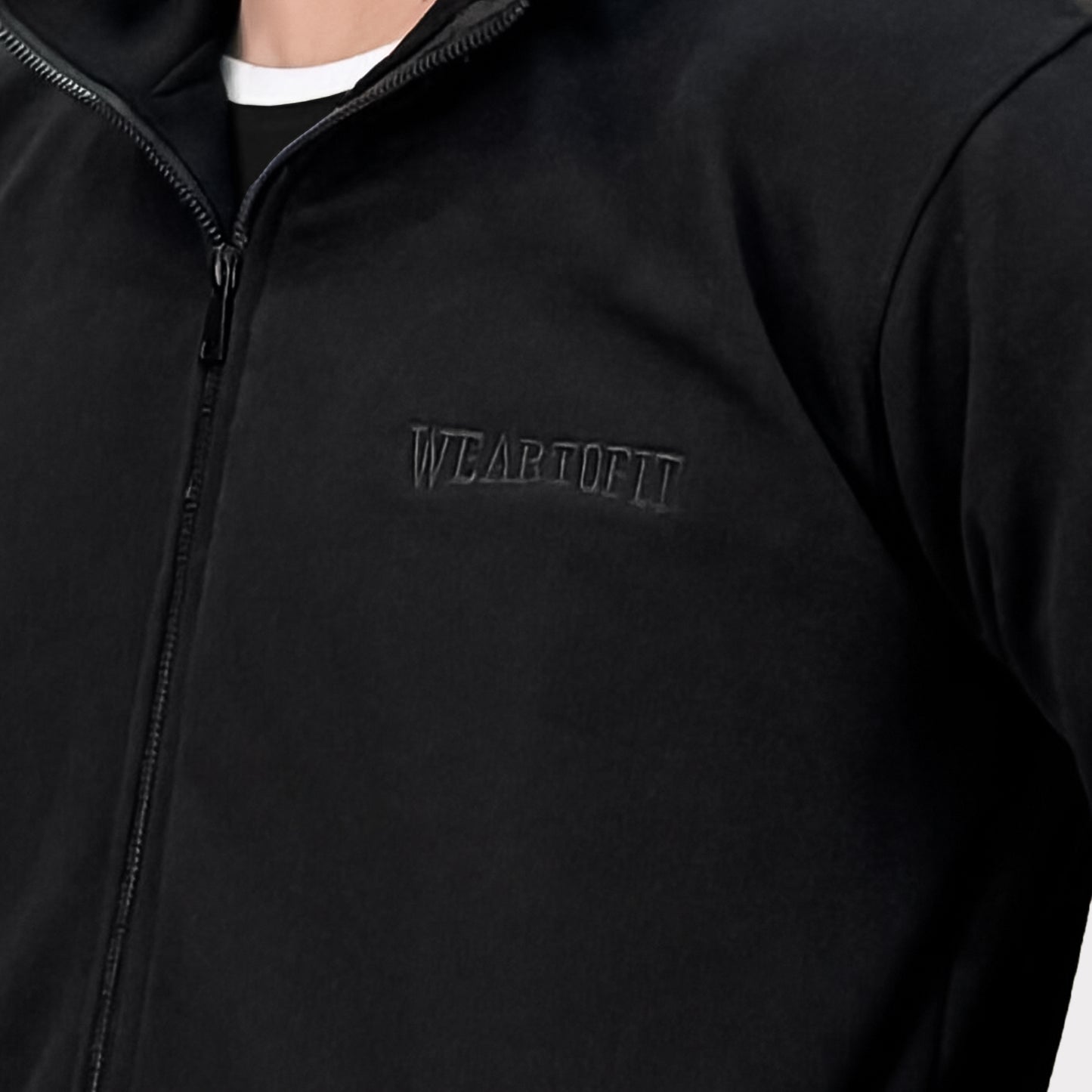 Unisex Black Full Zipper
