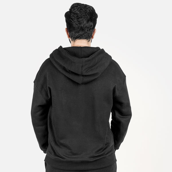 Unisex Black full zipper Hoodie