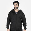 Unisex Black full zipper Hoodie