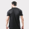 Black Quick Dry T-Shirt with Front white Stripes