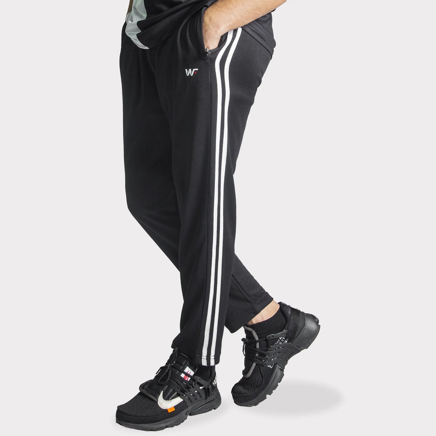 Black Quick Dry Bottom with Two White Strips