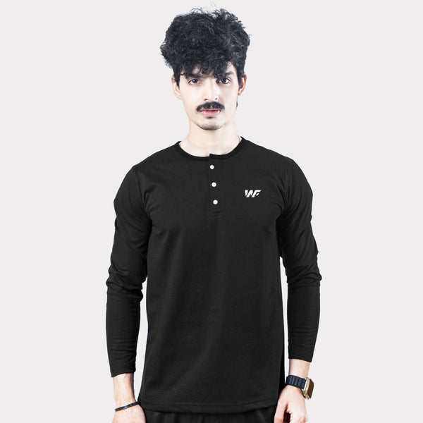 Plain Black Henley