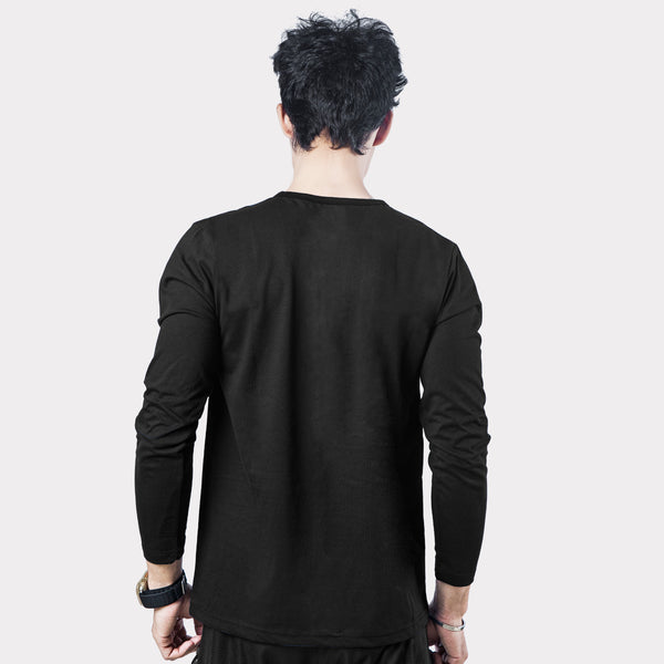 Plain Black Henley