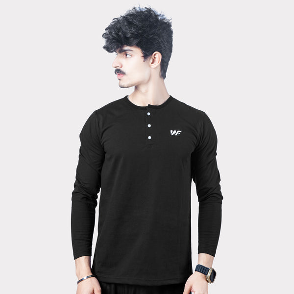 Plain Black Henley