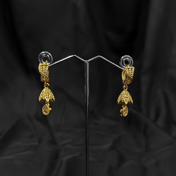 Gold Dangle Jhumka Earrings