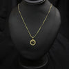 Gold Necklace With Central Black Gemstones