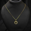 Gold Necklace With Central Black Gemstones