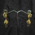 Gold & Black Dangle Jhumka Earrings