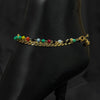 Gold-Toned Chain Anklet With Colorful Beads