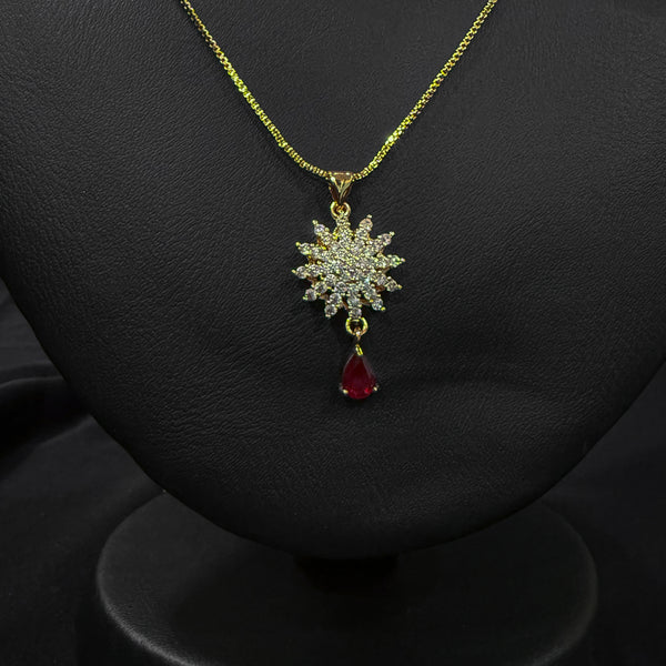 Star-Shaped Pendant With Red Stone