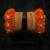 Orange Floral Silk Thread Bangles