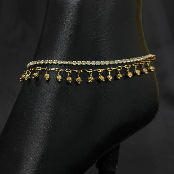 Gold Chain Anklet With Small Bells