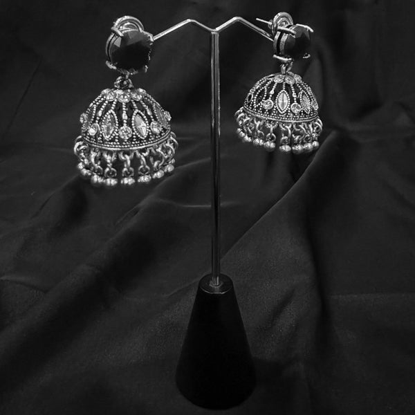 Black Jhumka Earings With Bell Shaped