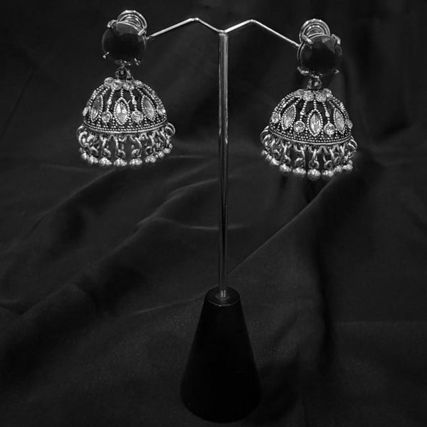 Black Jhumka Earings With Bell Shaped
