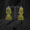 Golden Round Jumkas With Silver Beaded