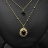 Duo black diamond and gold chain necklace
