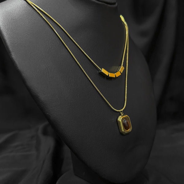 Duogold Necklace With Gemstone