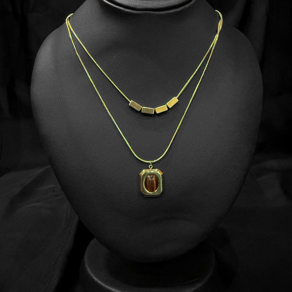 Duogold Necklace With Gemstone