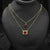 Duo Red diamond and gold chain necklace