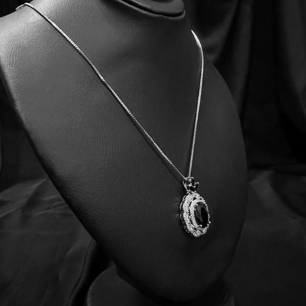Silver Black Cubic Neklace