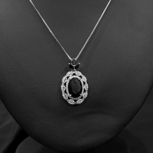 Silver Black Cubic Neklace