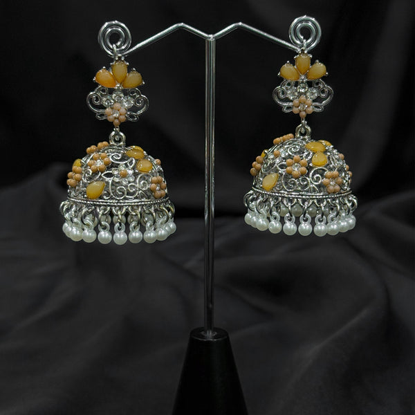 Oxidized Yellow Jhumka Earring