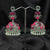 Oxidized Pink Jhumka Earring