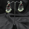 Silver plated Earrings With Red pearls.