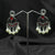 Silver plated Earrings With Red pearls.