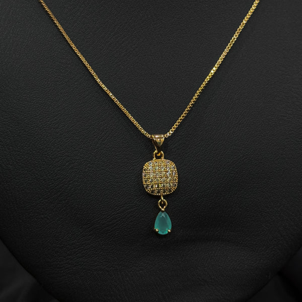 Dangling Teardrop-Shaped Blue Stone Pendant