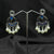 Silver plated Earrings With Blue & white pearls.