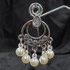 Silver plated Earrings With Silver & white pearls.