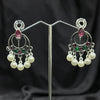 Silver plated Earrings With Multi pearls
