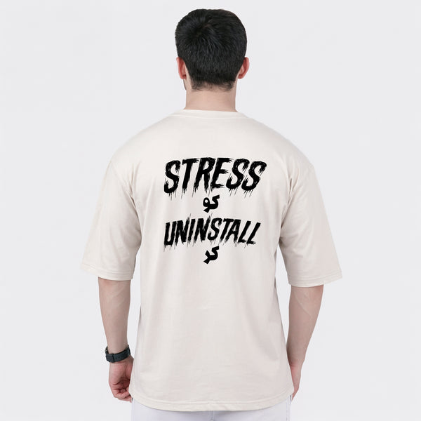 Stress Uninstall Graphic Sand Tshirt