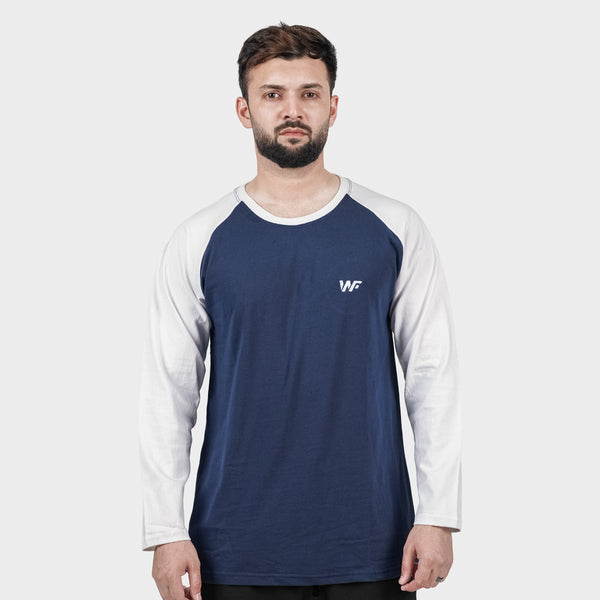White & Blue Raglan
