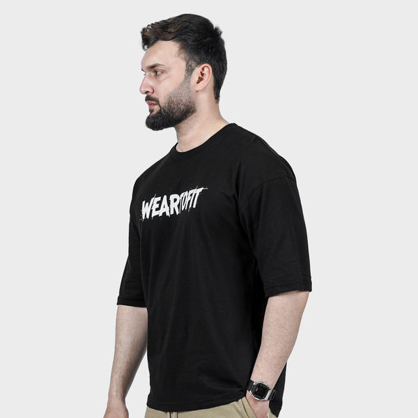 Weartofit Black Plain Tshirt