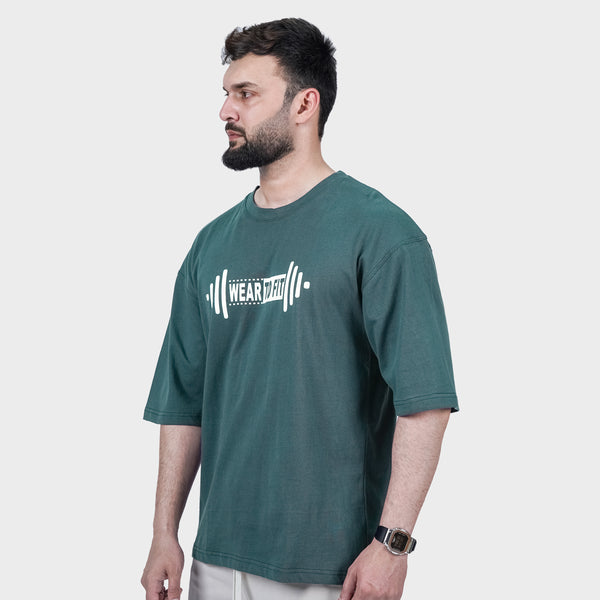 Weartofit Dumbell Green Tshirt