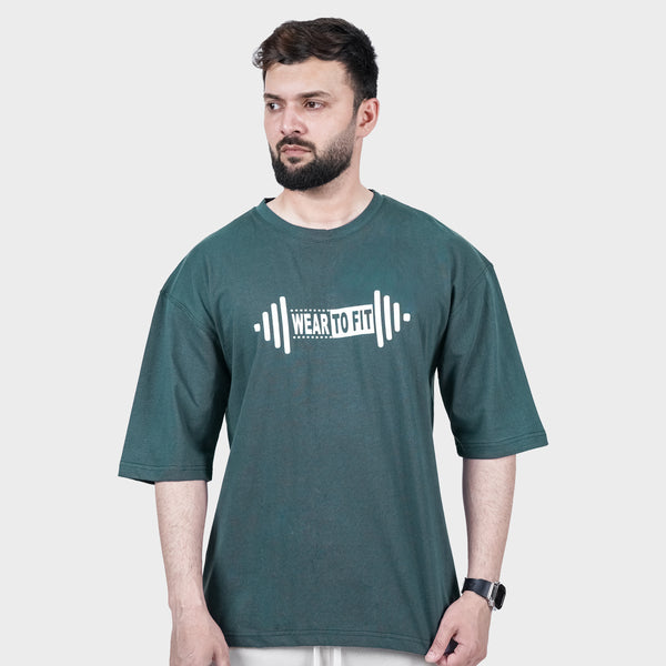 Weartofit Dumbell Green Tshirt