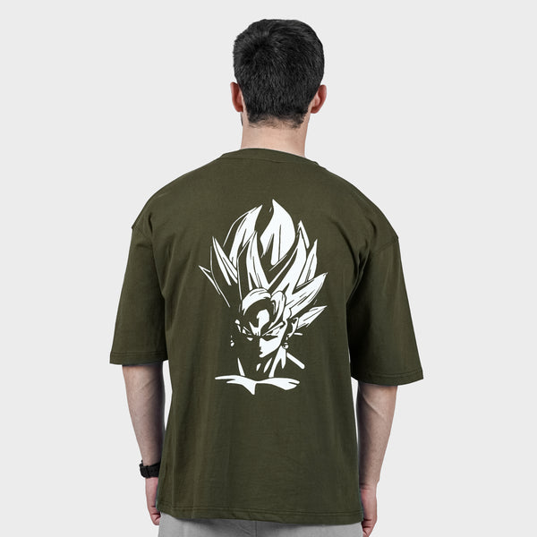 Olive Green Dragon Ball Z Back Print TShirt