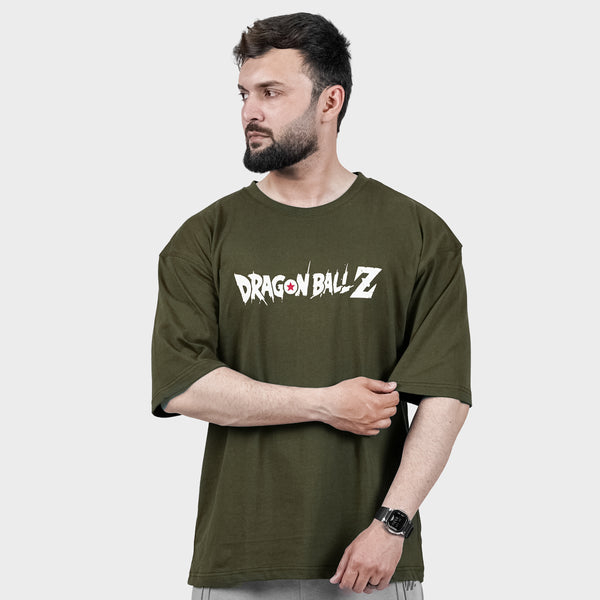 Olive Green Dragon Ball Z Back Print TShirt