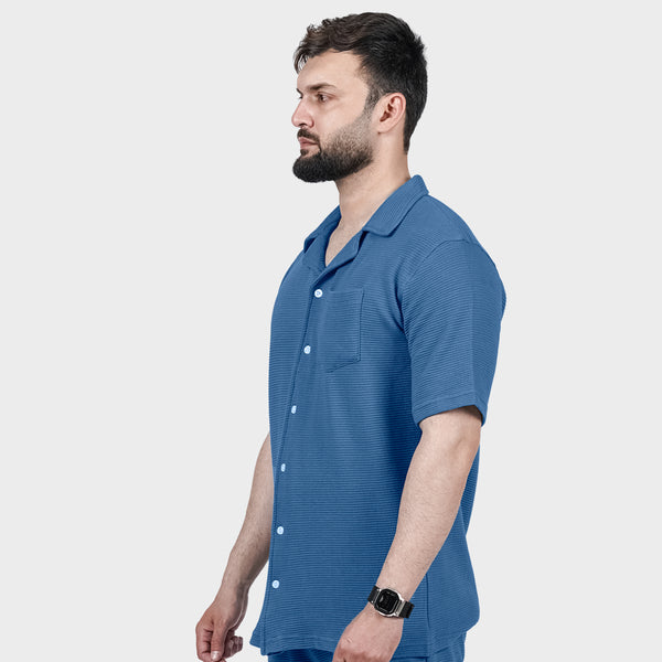 Light Navy Ottoman Textured Shirt