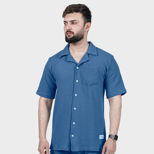 Light Navy Ottoman Textured Shirt