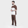Brown White Side Panel Tracksuit