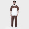 Brown and White Side Panel Tracksuit