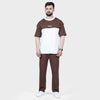 Brown White Side Panel Tracksuit