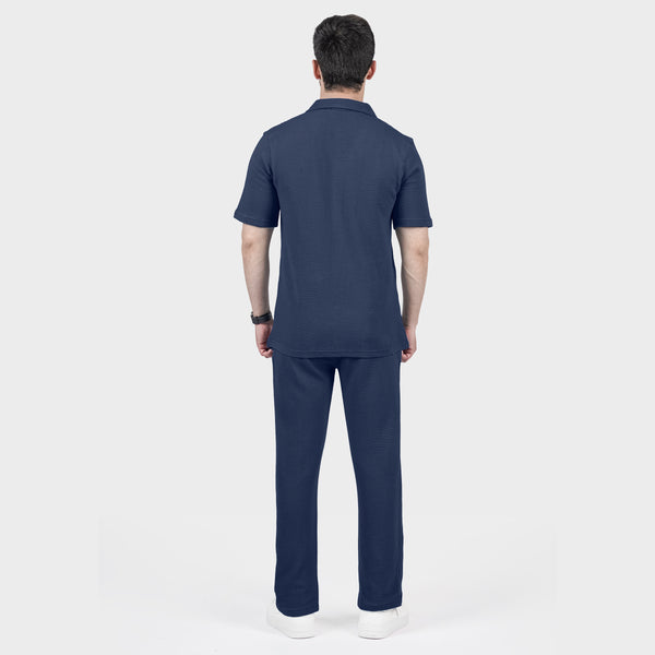 Navy Ottoman Textured Co-ord Set